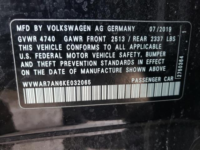 2019 VOLKSWAGEN ARTEON SE WVWAR7AN6KE032065