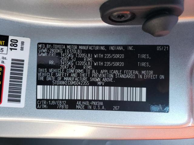 2021 TOYOTA SIENNA XSE 5TDXRKEC6MS042355