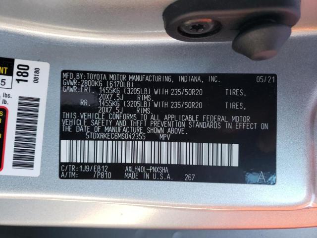 2021 TOYOTA SIENNA XSE 5TDXRKEC6MS042355