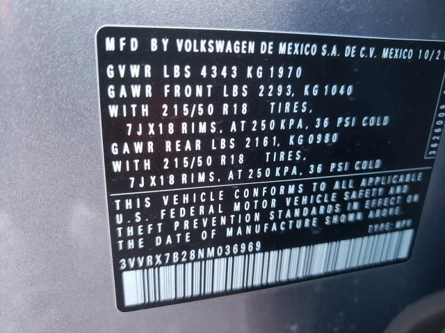 2022 VOLKSWAGEN TAOS SE 3VVRX7B28NM036969