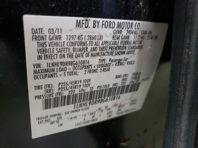 2011 LINCOLN MKS - 1LNHL9DR9BG610816