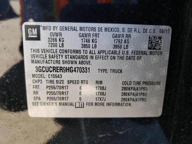 2017 CHEVROLET SILVERADO - 3GCUCRER9HG470331