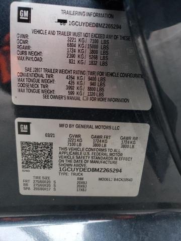 1GCUYDED8MZ265294 Chevrolet Silverado 2021. Фото: 9