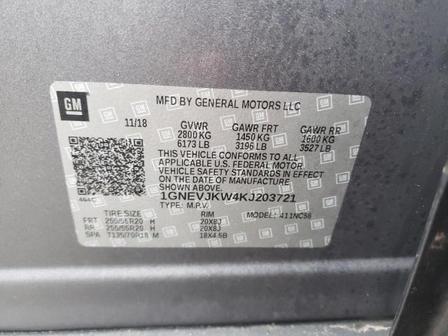 2019 CHEVROLET TRAVERSE H 1GNEVJKW4KJ203721
