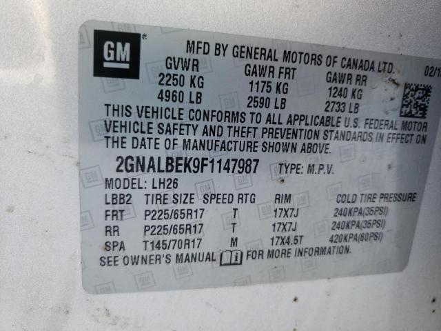 2015 CHEVROLET EQUINOX LT - 2GNALBEK9F1147987