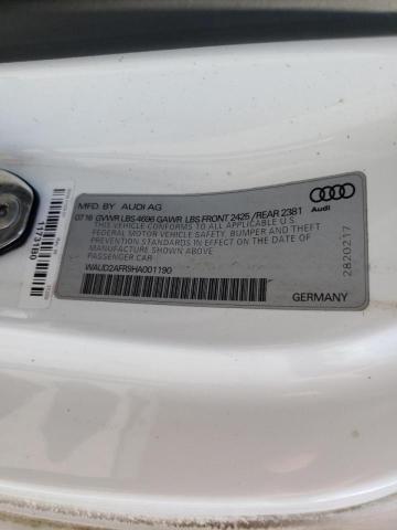2017 AUDI A5 SPORT WAUD2AFR9HA001190