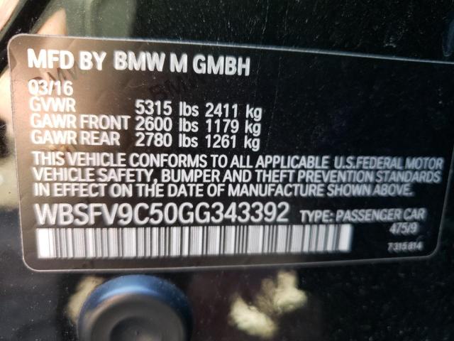 2016 BMW M5 WBSFV9C50GG343392