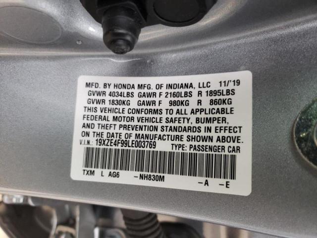 2020 HONDA INSIGHT TO 19XZE4F99LE003769