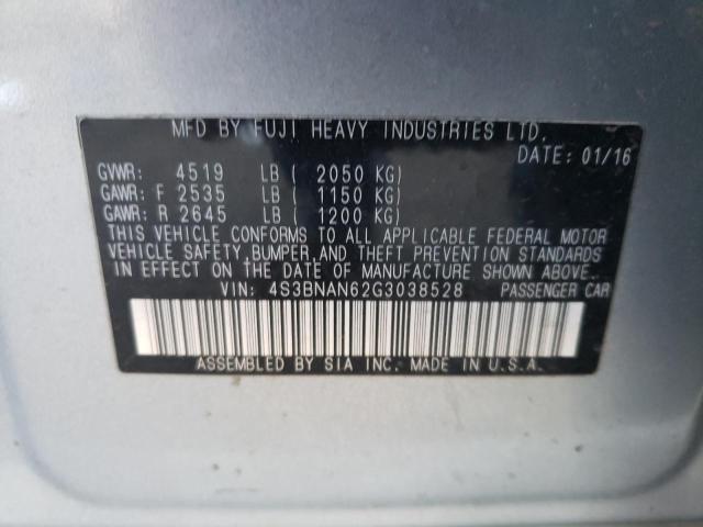 2016 SUBARU LEGACY 2.5 4S3BNAN62G3038528