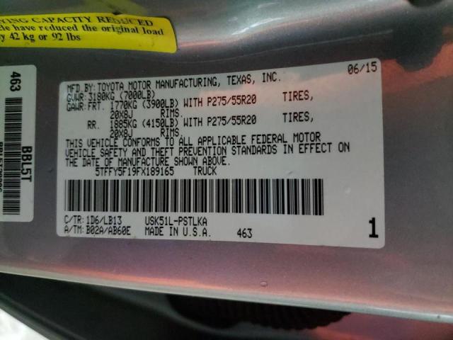 2015 TOYOTA TUNDRA CRE 5TFFY5F19FX189165