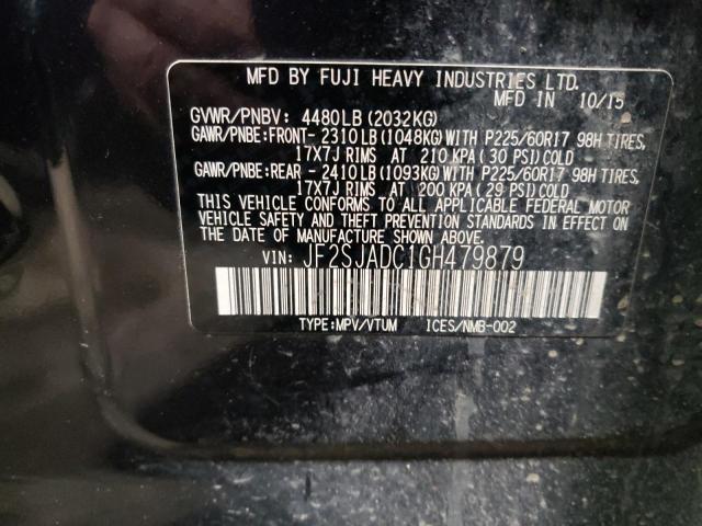 2016 SUBARU FORESTER 2 JF2SJADC1GH479879