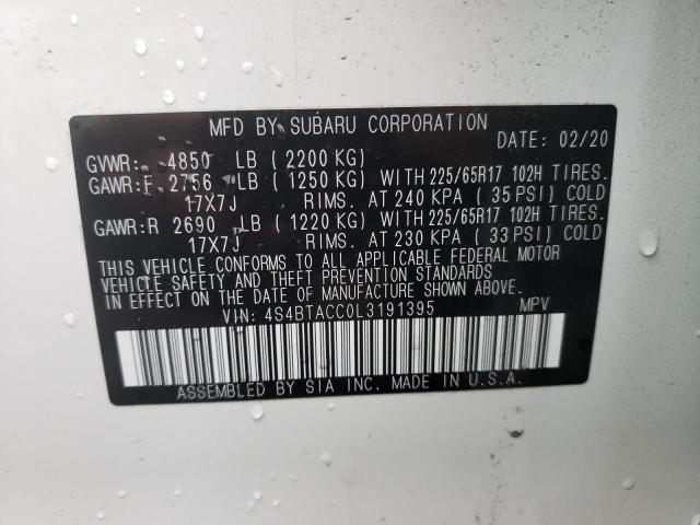 2020 SUBARU OUTBACK PR - 4S4BTACC0L3191395