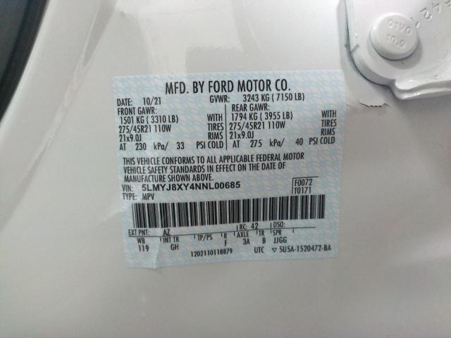 2022 LINCOLN AVIATOR GR 5LMYJ8XY4NNL00685