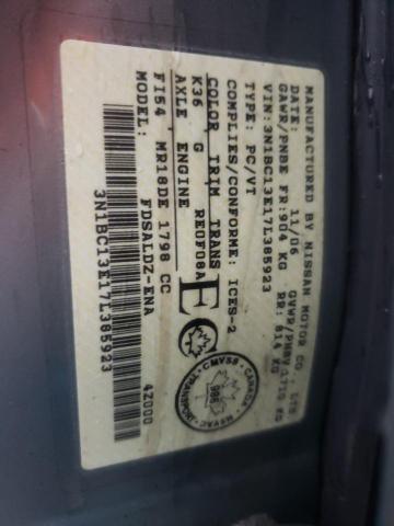 3N1BC13E17L385923 Nissan Versa S 2007. Фото: 9