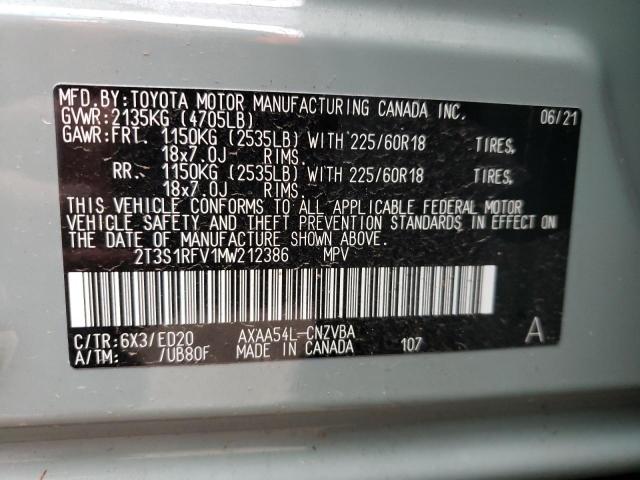 2021 TOYOTA RAV4 TRD O 2T3S1RFV1MW212386