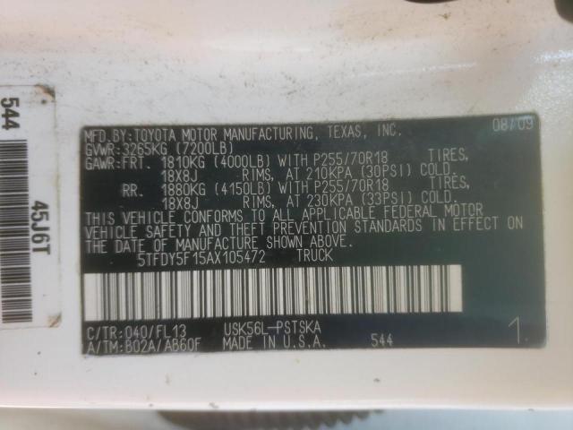 5TFDY5F15AX105472 Toyota Tundra Cre 2010. Фото: 9
