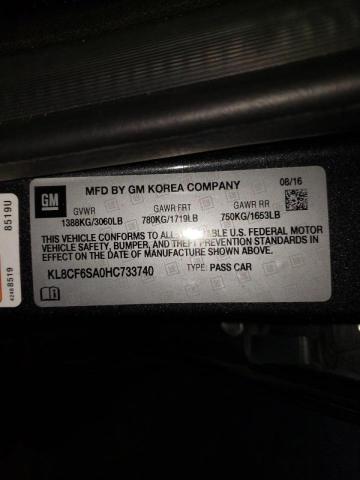 2017 CHEVROLET SPARK 2LT KL8CF6SA0HC733740