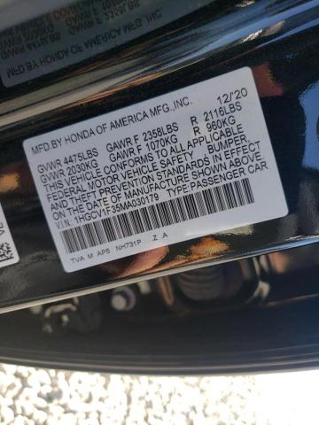 1HGCV1F35MA030179 Honda Accord Spo 2021. Фото: 9