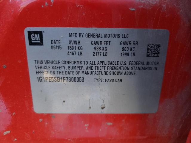 2015 CHEVROLET CRUZE LT - 1G1PE5SB1F7300053