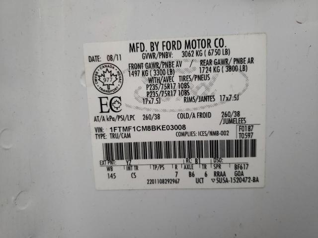 2011 FORD F150 - 1FTMF1CM8BKE03008