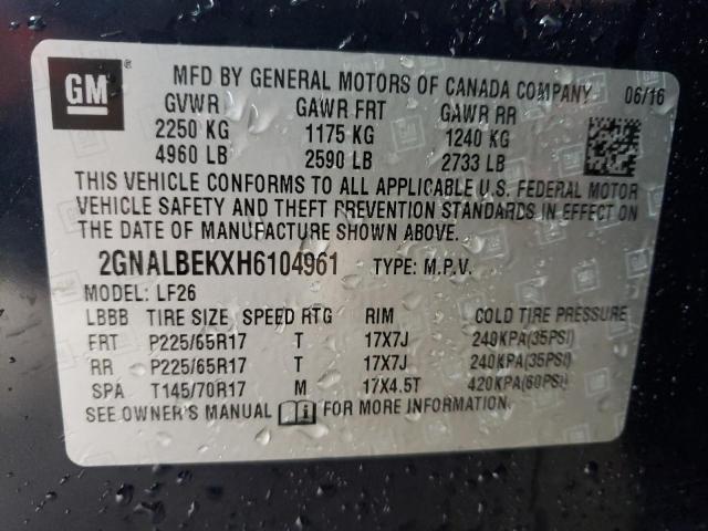 2017 CHEVROLET EQUINOX LS 2GNALBEKXH6104961
