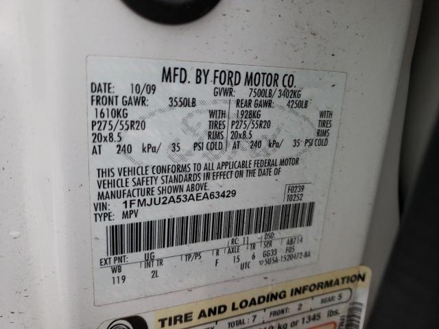1FMJU2A53AEA63429 Ford Expedition 2010. Фото: 9
