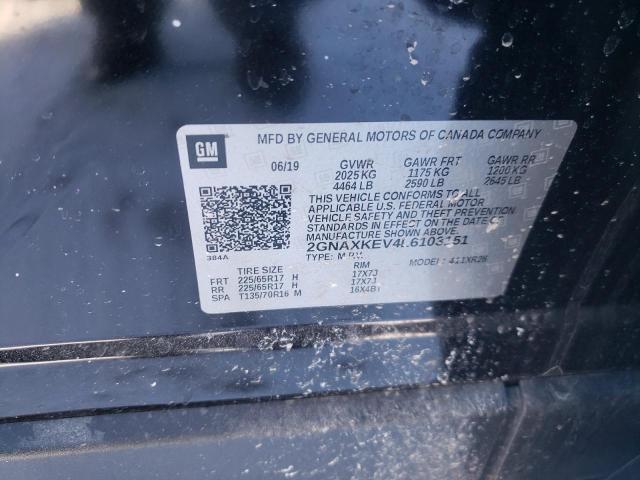 2GNAXKEV4L6103151 Chevrolet Equinox Lt 2020. Фото: 9