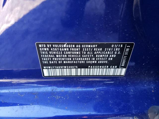 2015 VOLKSWAGEN GOLF R WVWLF7AU9FW240675