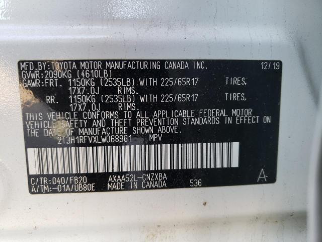 2020 TOYOTA RAV4 LE 2T3H1RFVXLW068961