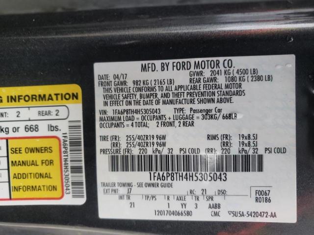 1FA6P8TH4H5305043 Ford Mustang 2017. Фото: 9