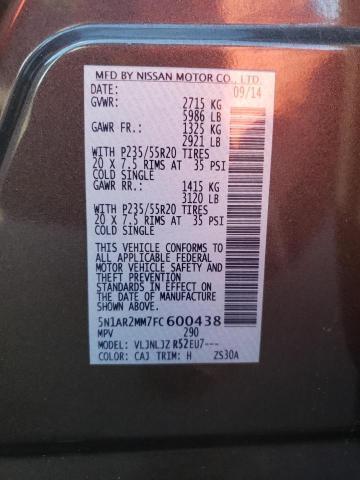 2015 NISSAN PATHFINDER 5N1AR2MM7FC600438