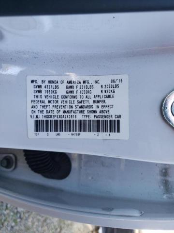 2016 HONDA ACCORD SPO 1HGCR2F5XGA243919