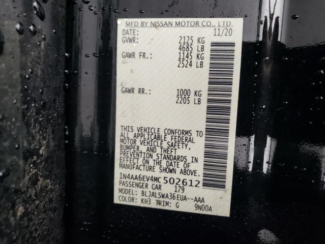 2021 NISSAN MAXIMA SR 1N4AA6EV4MC502612