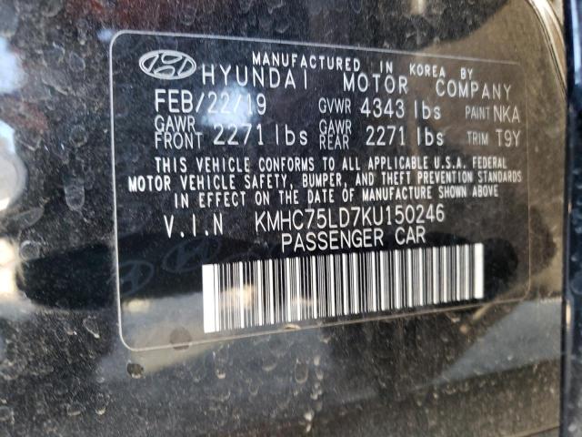 2019 HYUNDAI IONIQ LIMI - KMHC75LD7KU150246