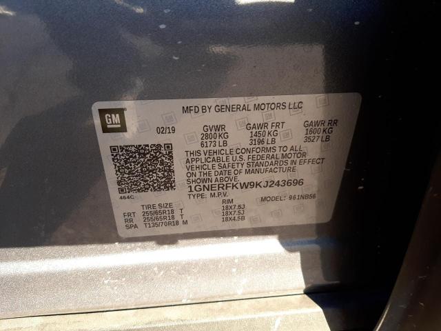 1GNERFKW9KJ243696 Chevrolet Traverse L 2019. Фото: 9