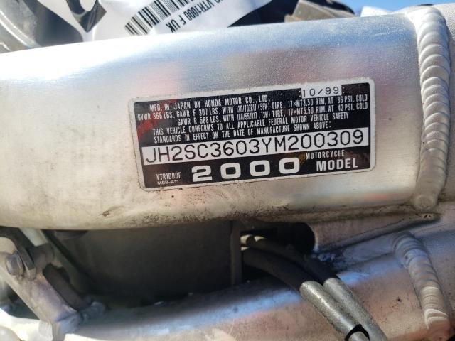 2000 HONDA VTR1000 F JH2SC3603YM200309