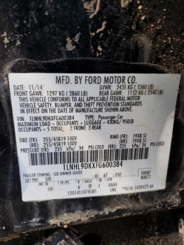 2015 LINCOLN MKS - 1LNHL9DKXFG600384