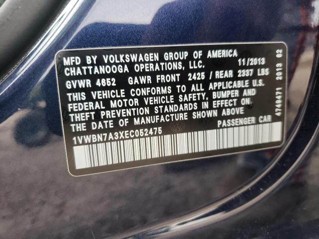 2014 VOLKSWAGEN PASSAT SE - 1VWBN7A3XEC052475