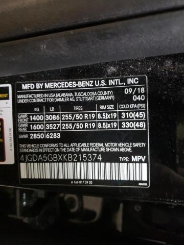 2019 MERCEDES-BENZ GLE 400 4M 4JGDA5GBXKB215374