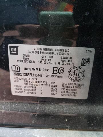 2015 CHEVROLET TRAX LTZ 3GNCJTSB5FL115447