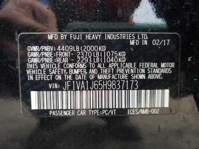 2017 SUBARU WRX LIMITE JF1VA1J65H9837173