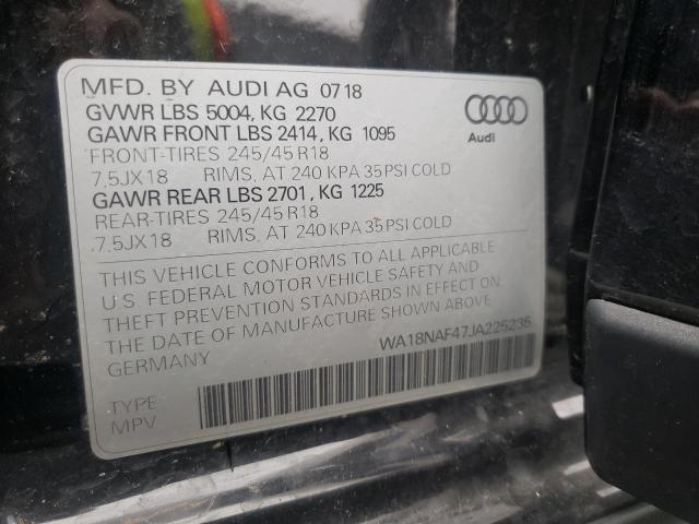 2018 AUDI A4 ALLROAD WA18NAF47JA225235