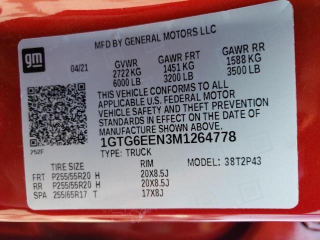 2021 GMC CANYON DEN 1GTG6EEN3M1264778