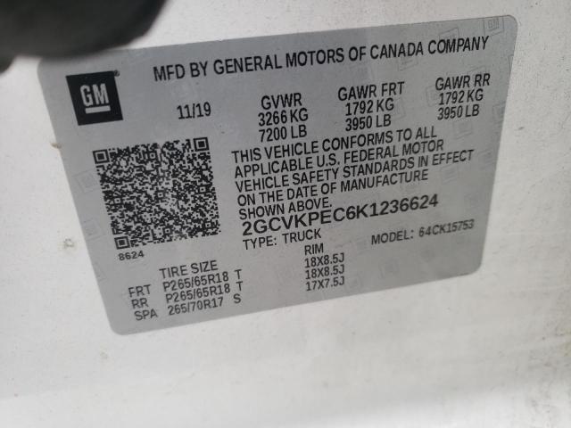 2019 CHEVROLET SILVERADO 2GCVKPEC6K1236624