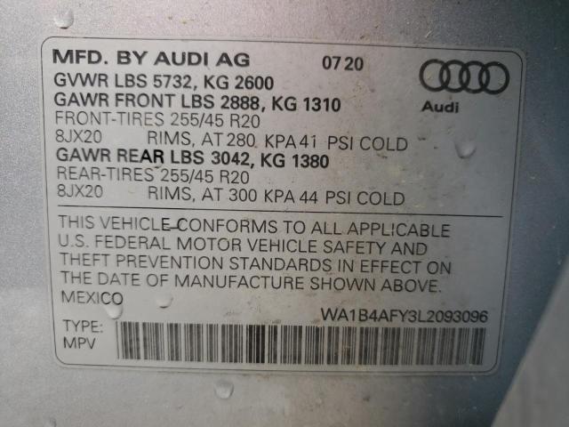 2020 AUDI SQ5 PREMIU WA1B4AFY3L2093096