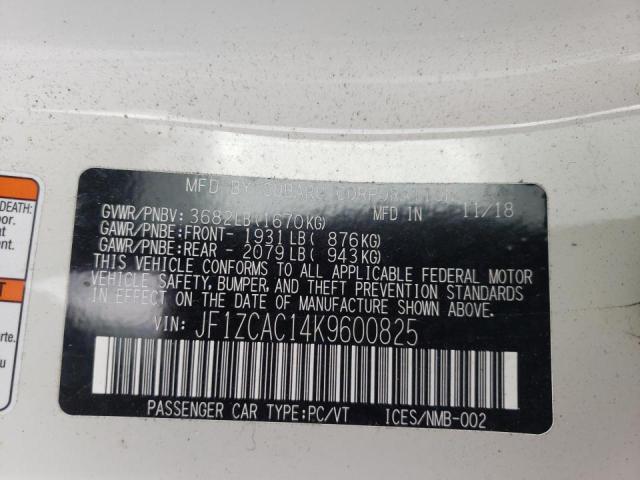 2019 SUBARU BRZ LIMITE JF1ZCAC14K9600825