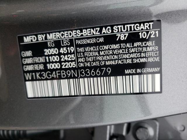 2022 MERCEDES-BENZ OTHER W1K3G4FB9NJ336679