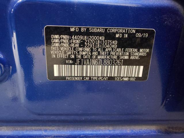 2020 SUBARU WRX LIMITE JF1VA1N67L8803261
