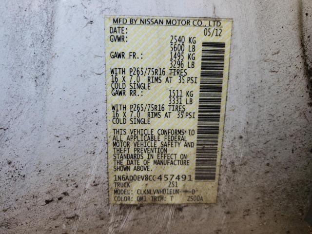 1N6AD0EV8CC457491 Nissan Frontier S 2012. Фото: 9