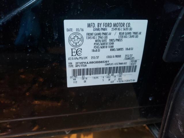2FMPK4J88GBB85391 Ford Edge Sel 2016. Фото: 9